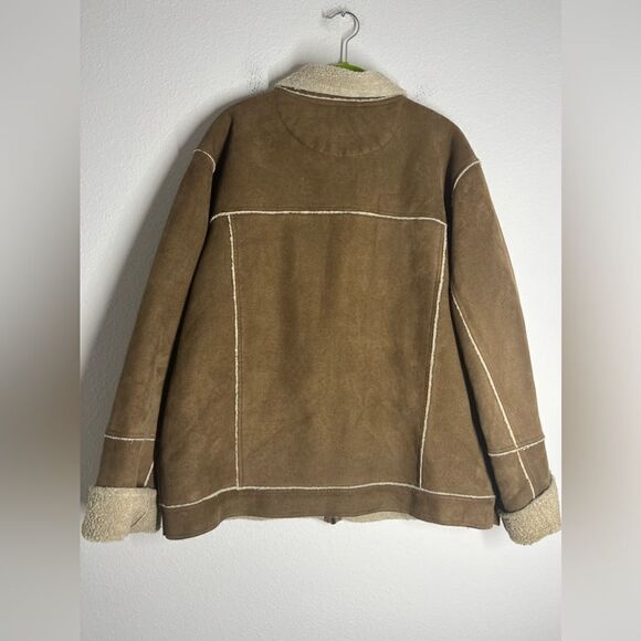 Men's Aeropostale Tan Zipper Front Lined Coat Size L - Picture 2 of 16